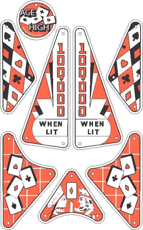 ACE HIGH (Gottlieb 1957) Plastic set