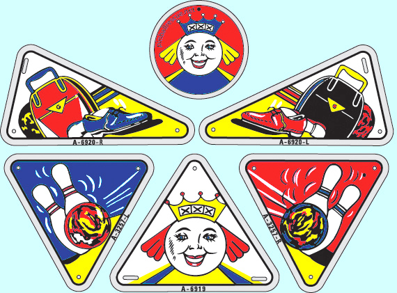 BOWLING QUEEN (Gottlieb) Plastic set