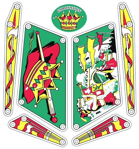 CORONATION (Gottlieb) Plastic set