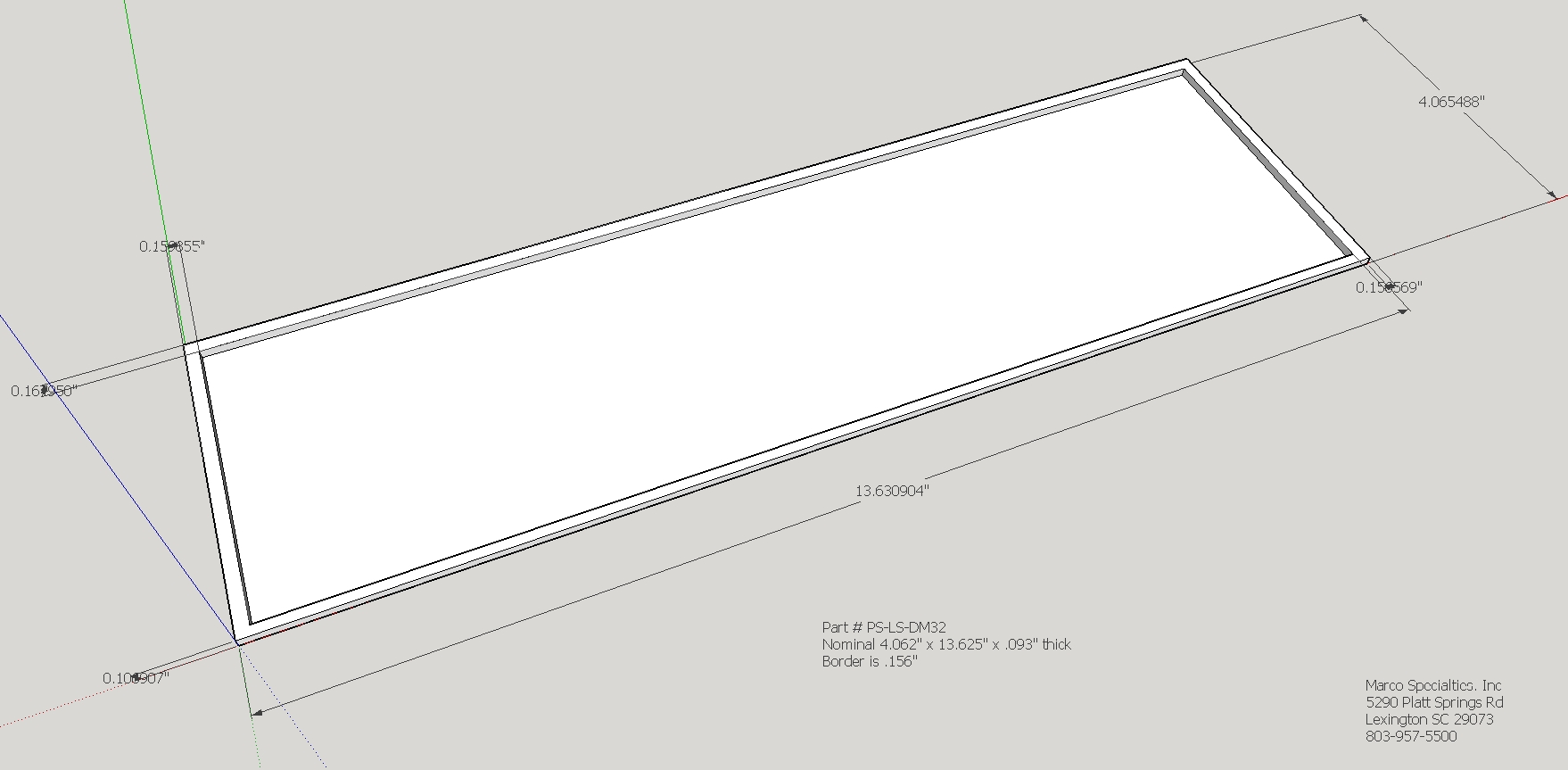LED Dot matrix display light shield 128 x 32