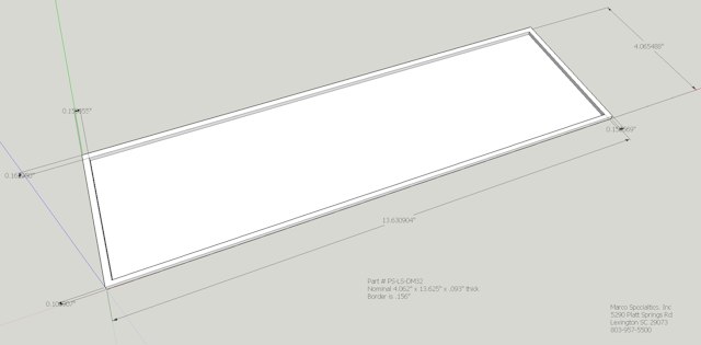 LED Dot matrix display light shield 128 x 32