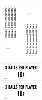 ROCKET III (Bally) Score Cards