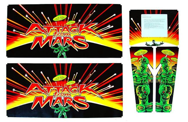 ATTACK FROM MARS (Bally) Cab art 5 pc
