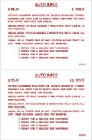 AUTO RACE (Gottlieb) Score cards (12)