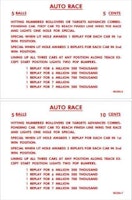 AUTO RACE (Gottlieb) Score cards (12)