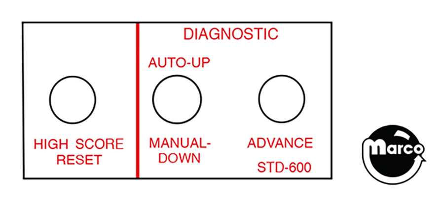 Service switch decal Williams 3 button STD-601