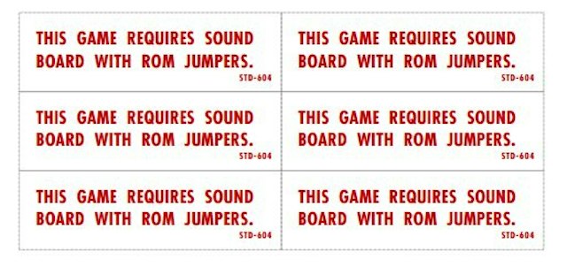 Sound board with jumpers decals Williams