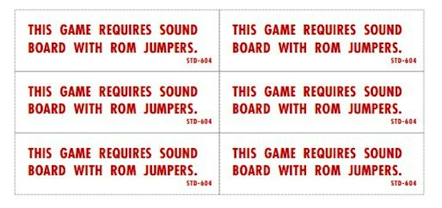 Sound board with jumpers decals Williams