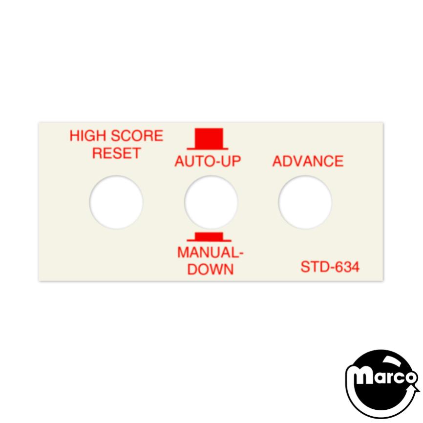 Service switch decal Williams 3 button