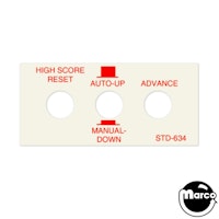 Service switch decal - 3 button Williams