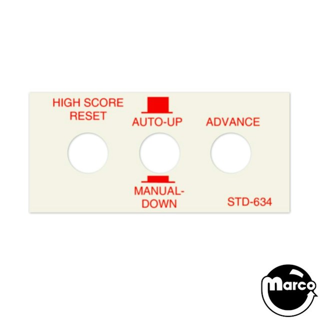 Service switch decal Williams 3 button