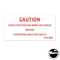 Check for Pinched Wires decals Williams