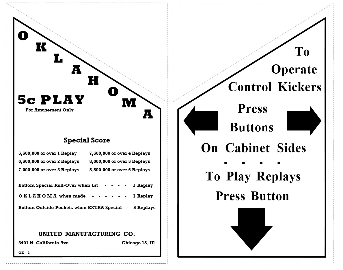 OKLAHOMA (United 1949) Score Cards (2)