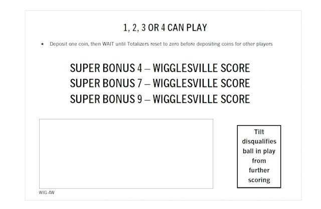 WIGGLER (Bally) Score Card Set