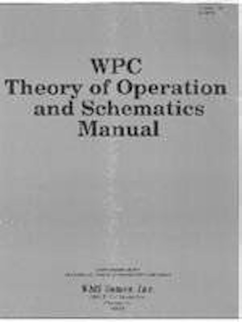 WPC Theory Of Operation And Schematics 16-9233