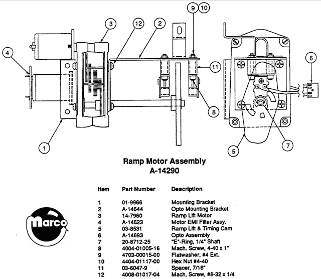 SLUGFEST (Williams) Ramp motor assembly
