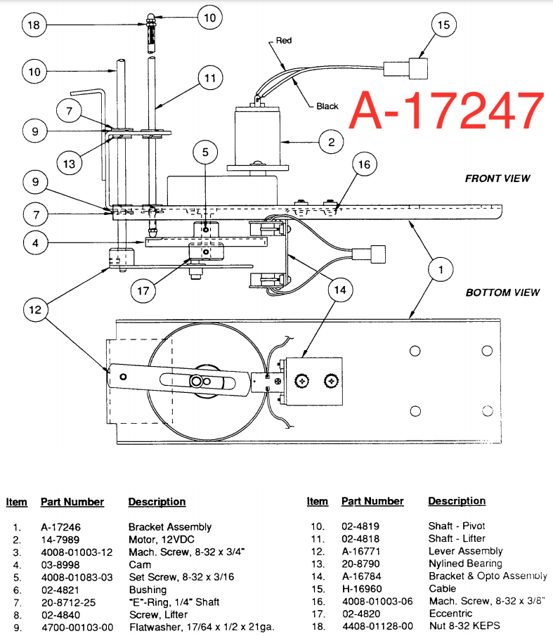 JUDGE DREDD (Bally) Crane lifter screw