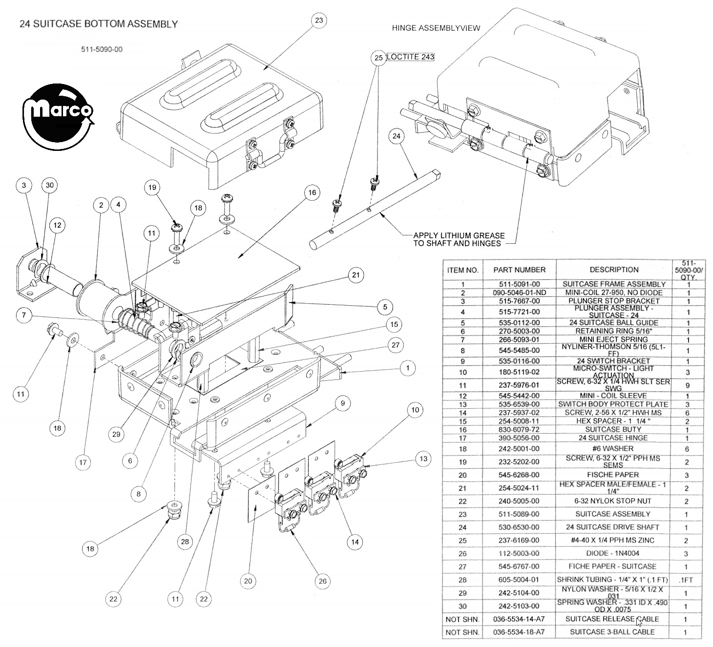 24 (Stern) Suitcase coil stop