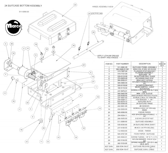24 (Stern) Suitcase coil stop
