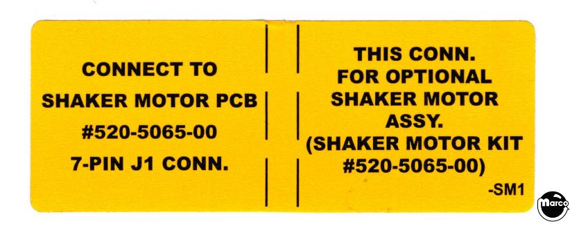Shaker motor decal Stern