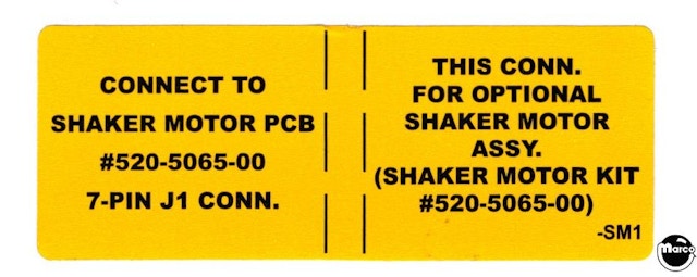 Shaker motor decal Stern