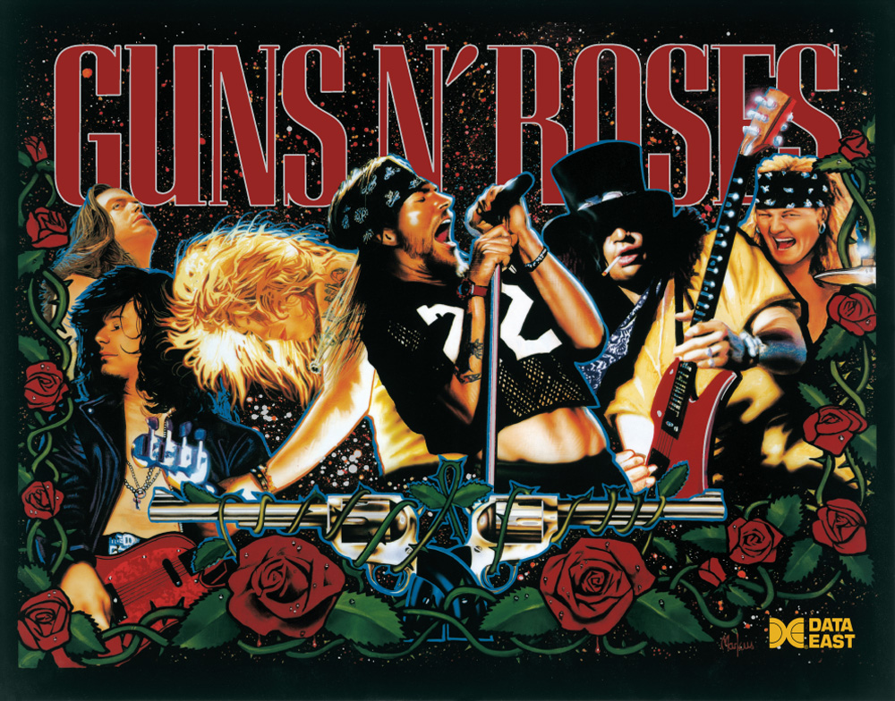 GUNS N ROSES (Data East) Backglass