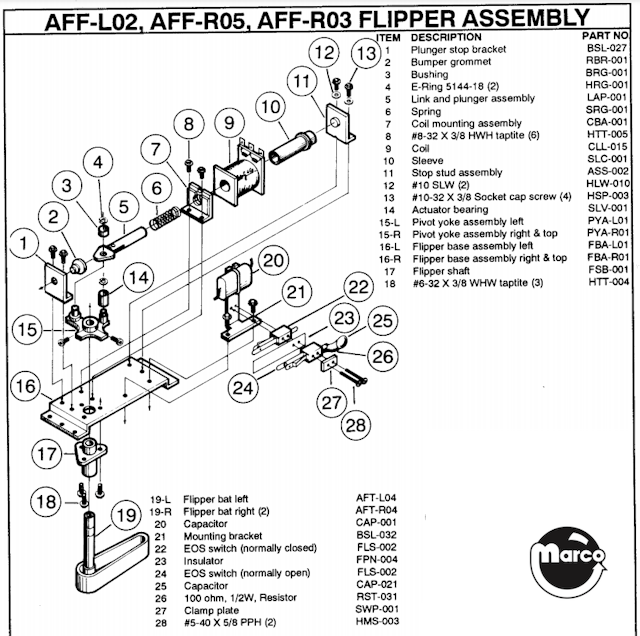 Flipper assembly - Alvin G right