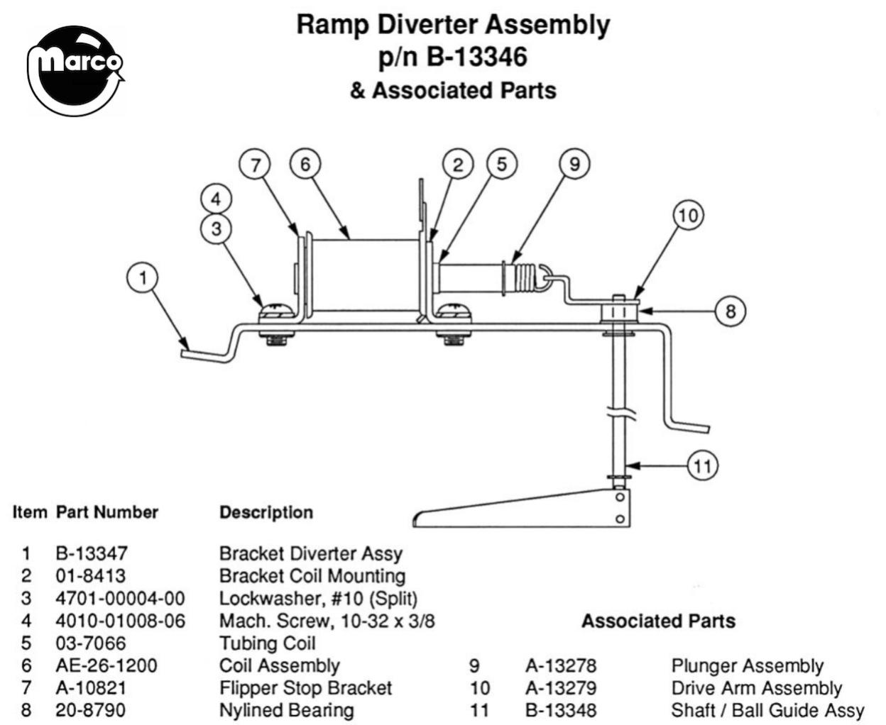 Diverter arm & shaft Williams