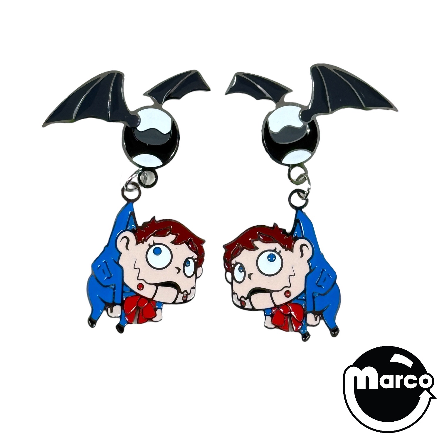 Silly Puppet BatBall Earrings