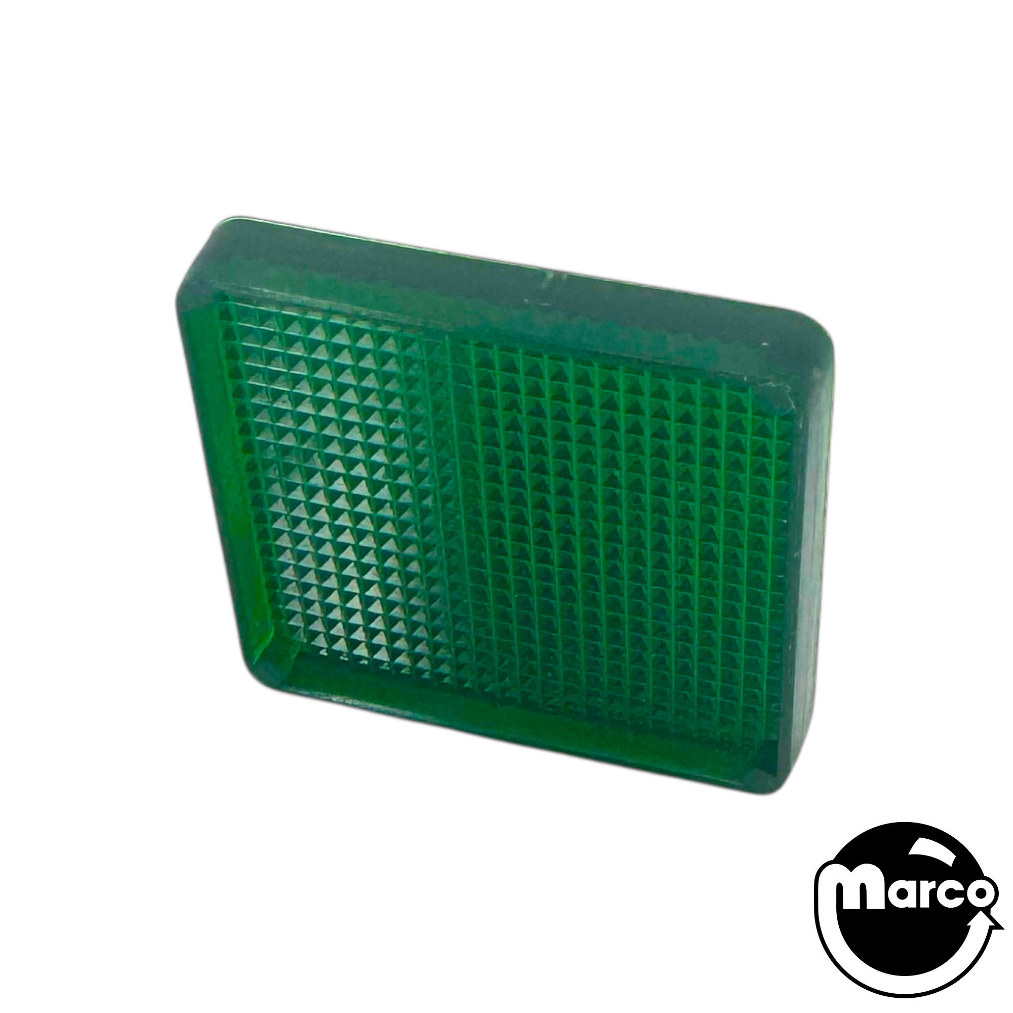 Insert - rectangle 1-1/8 x 1/4 inch clear green stippled