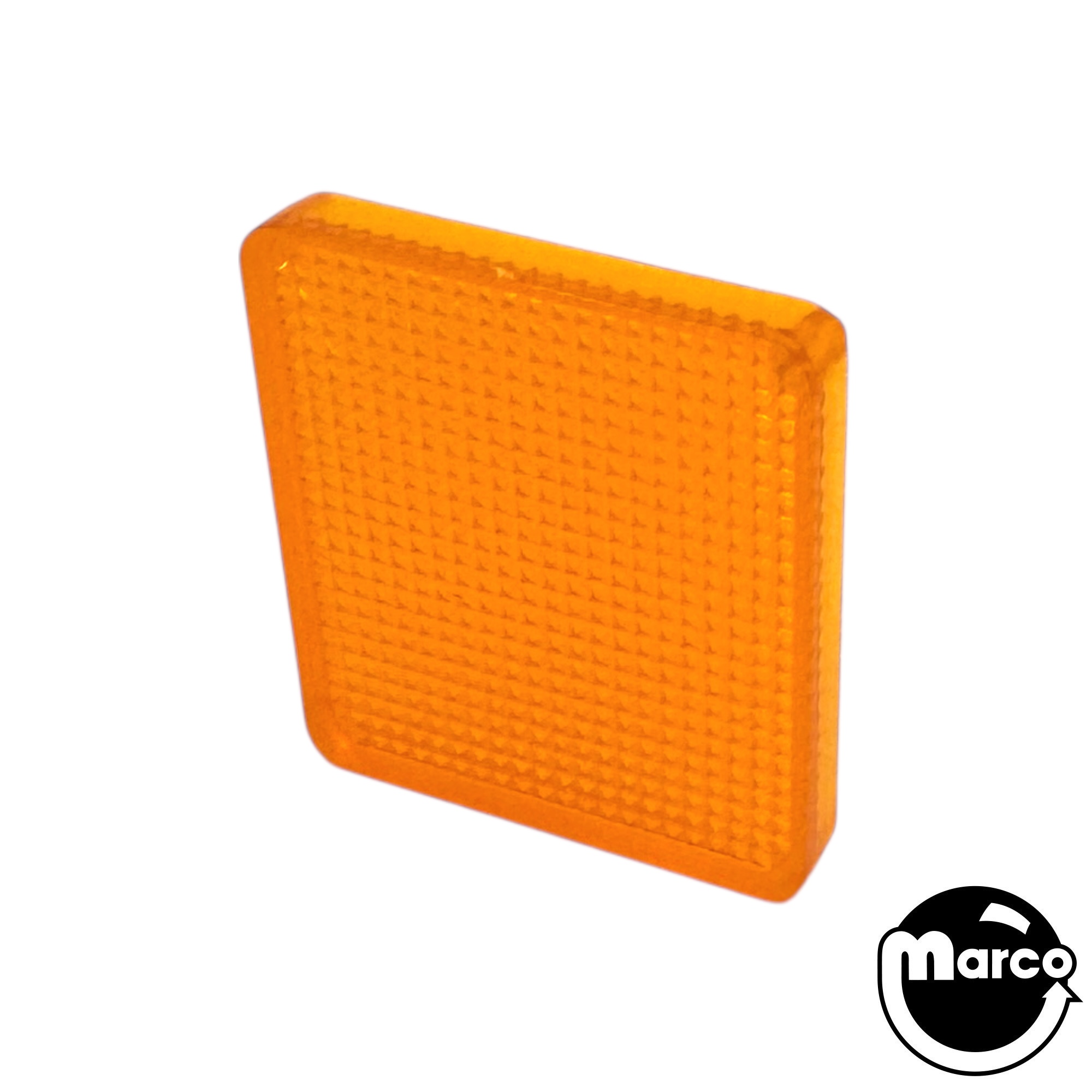 Insert - rectangle 1-1/8 x 1/4 inch clear orange stippled