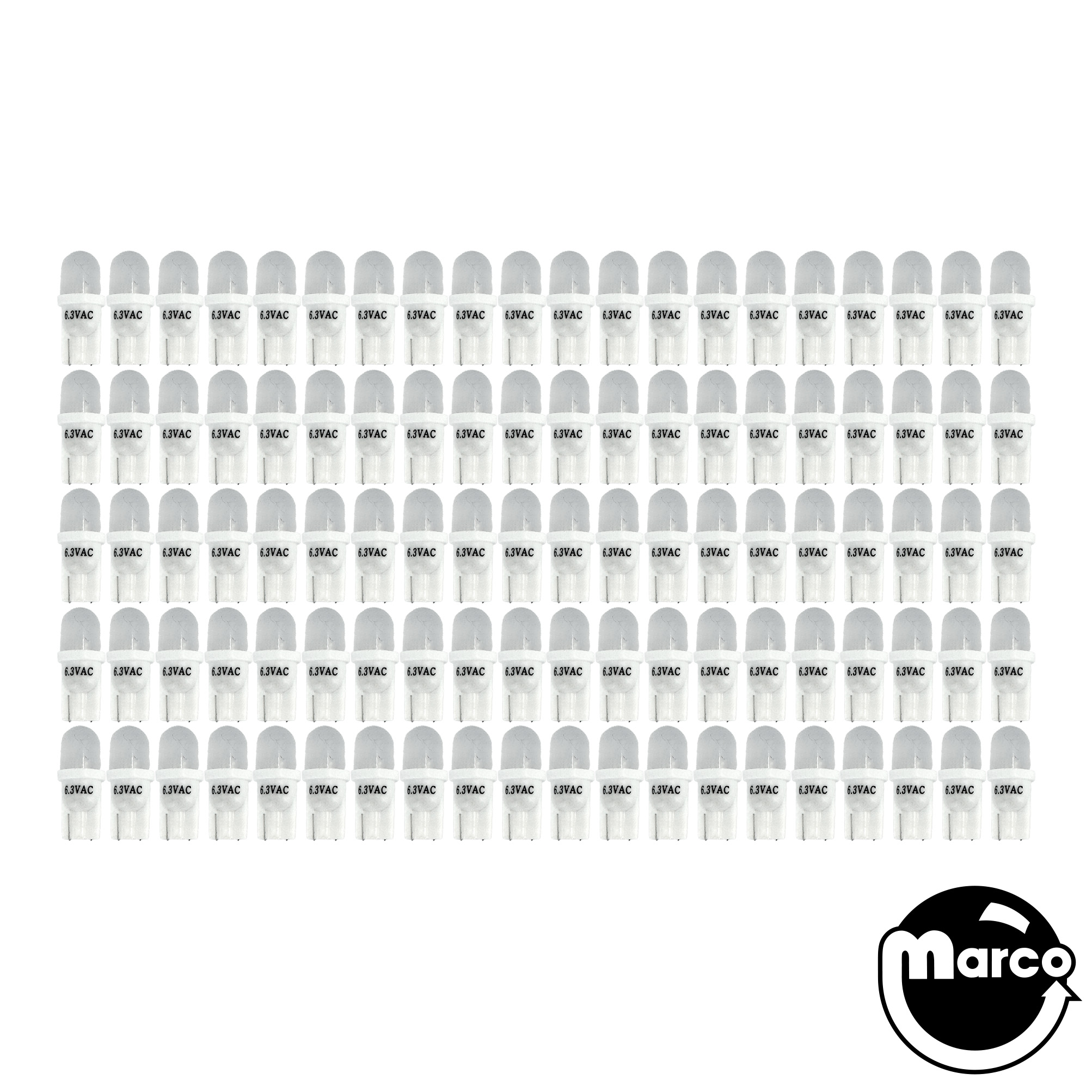 100 Pack of Cool White Frosted ECONOMY LED 555 operator pack