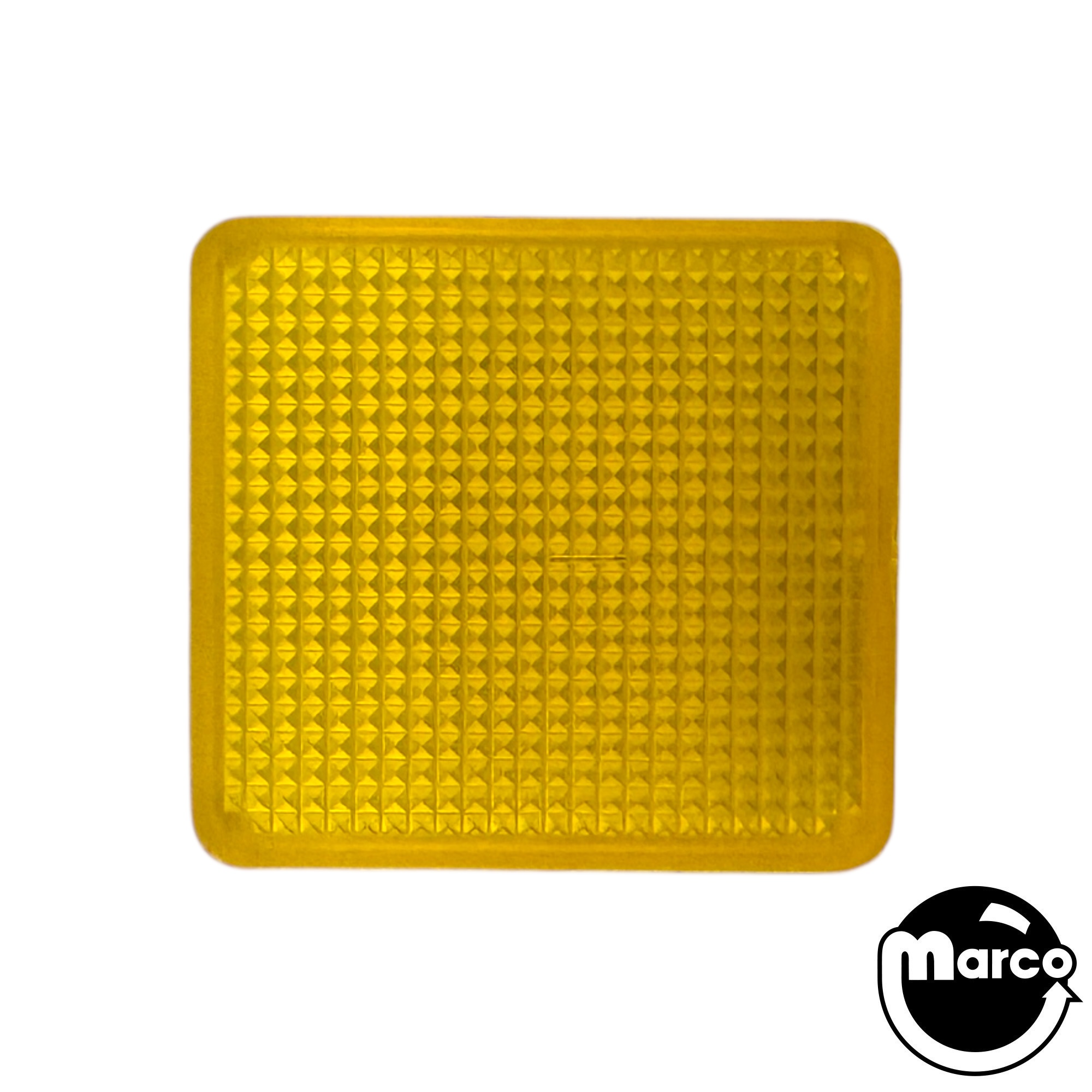 Insert - rectangle 1-1/8 x 1/4 inch clear yellow stippled
