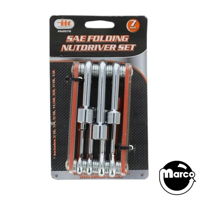Nutdrivers 7 piece set SAE folding