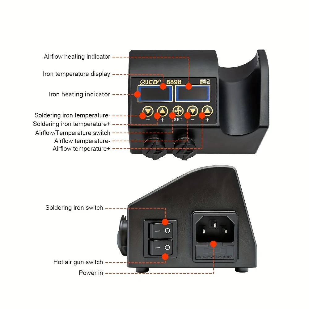 Solder and desolder hot air SMD station - economy