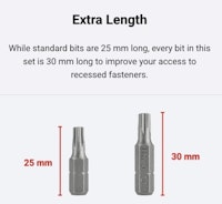S2 Steel Bit Set - tamper proof Torx 7 pc
