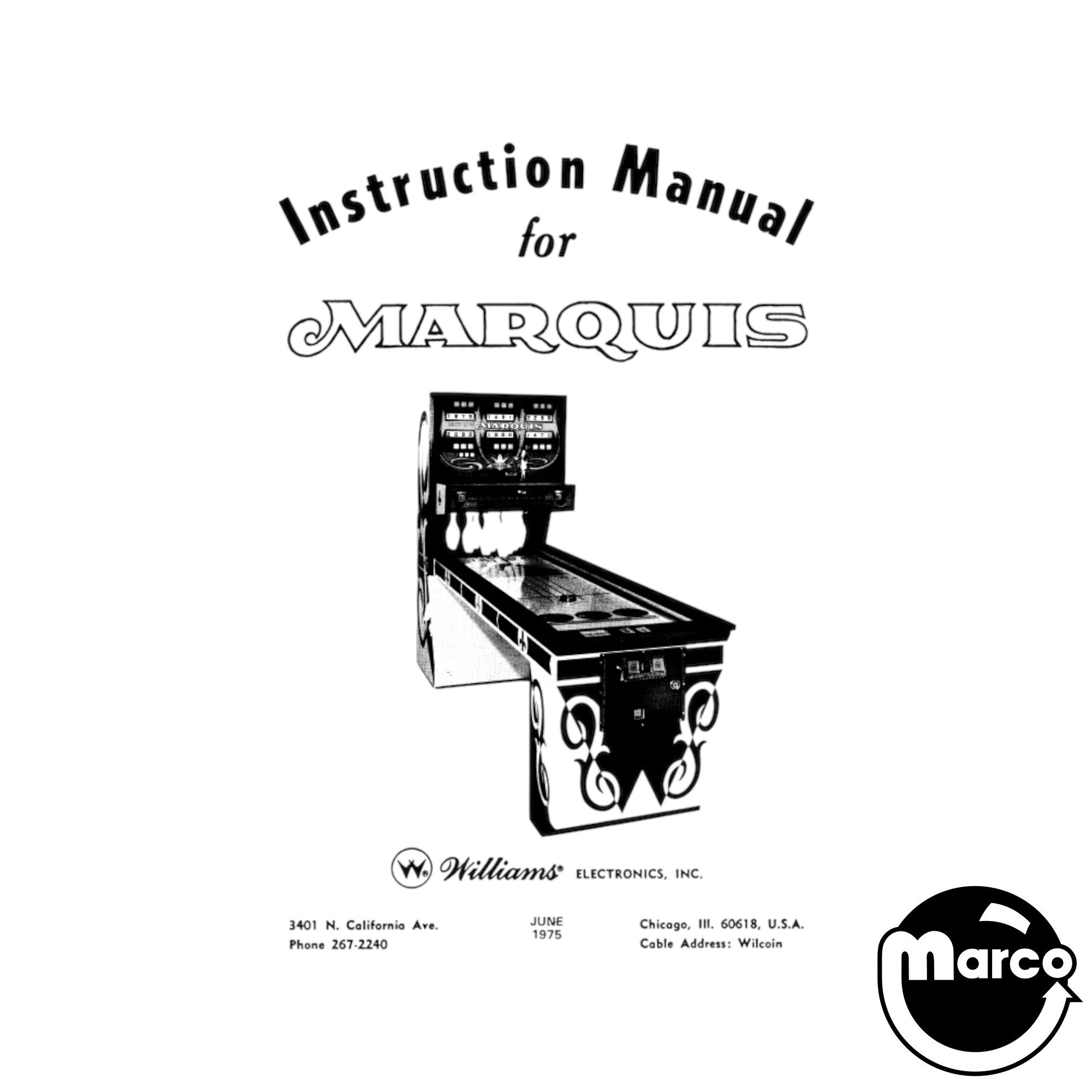 MARQUIS Shuffle (United) Manual & Schem.