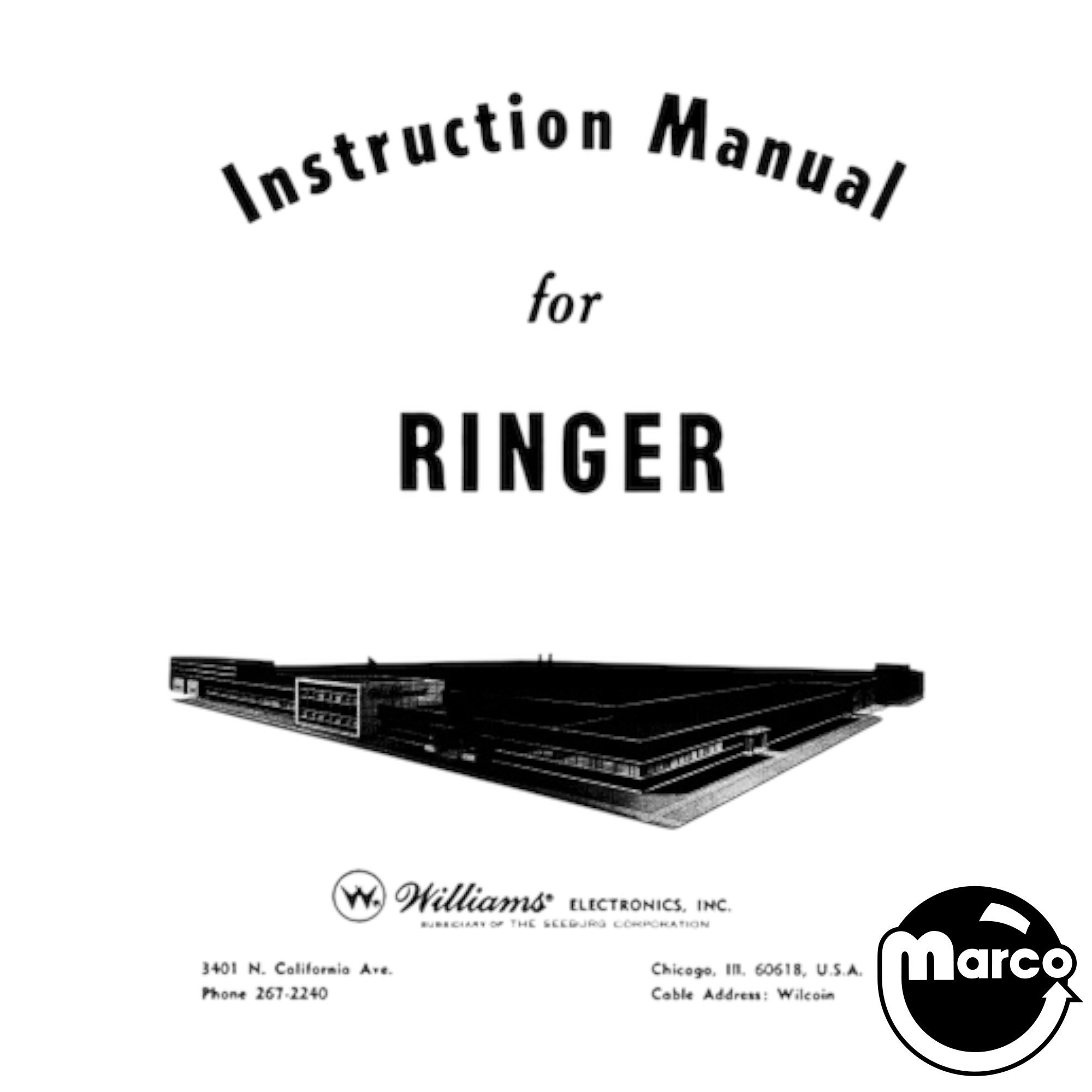 RINGER Arcade (Williams) Manual & Schematic