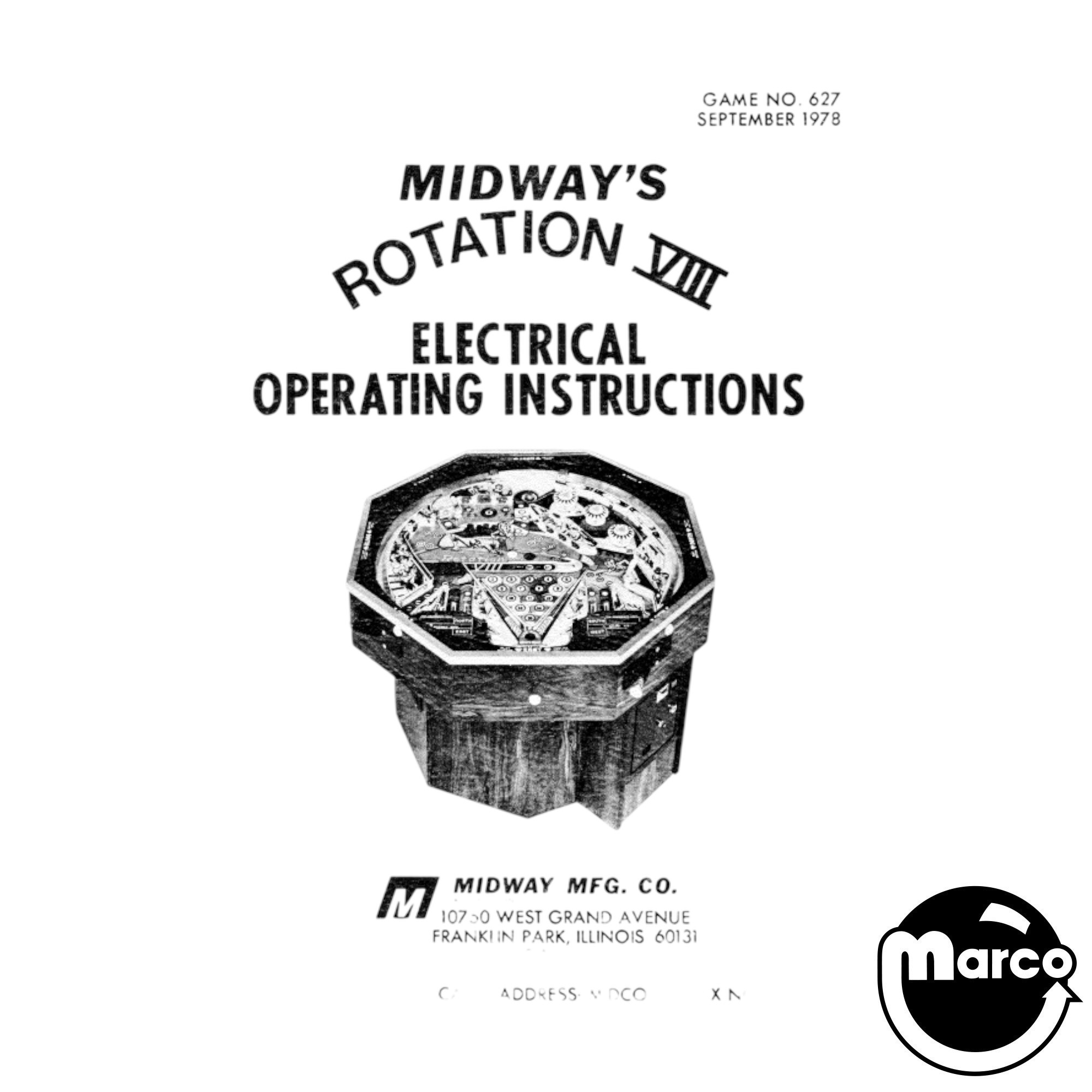 ROTATION VIII (Midway) Manual & Schem.
