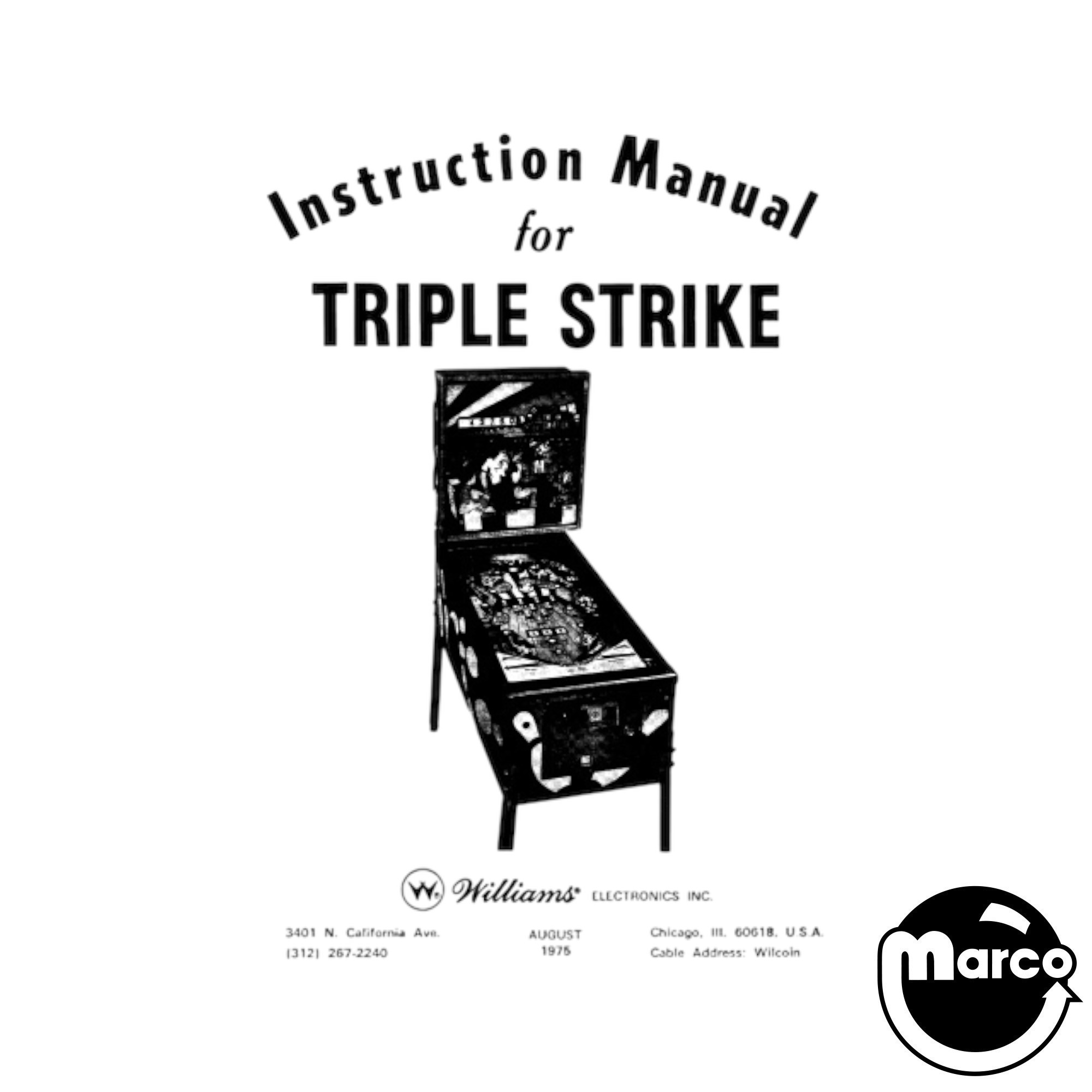 TRIPLE STRIKE (Williams) Manual & Schem.