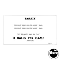 SMARTY (Williams) Score Cards