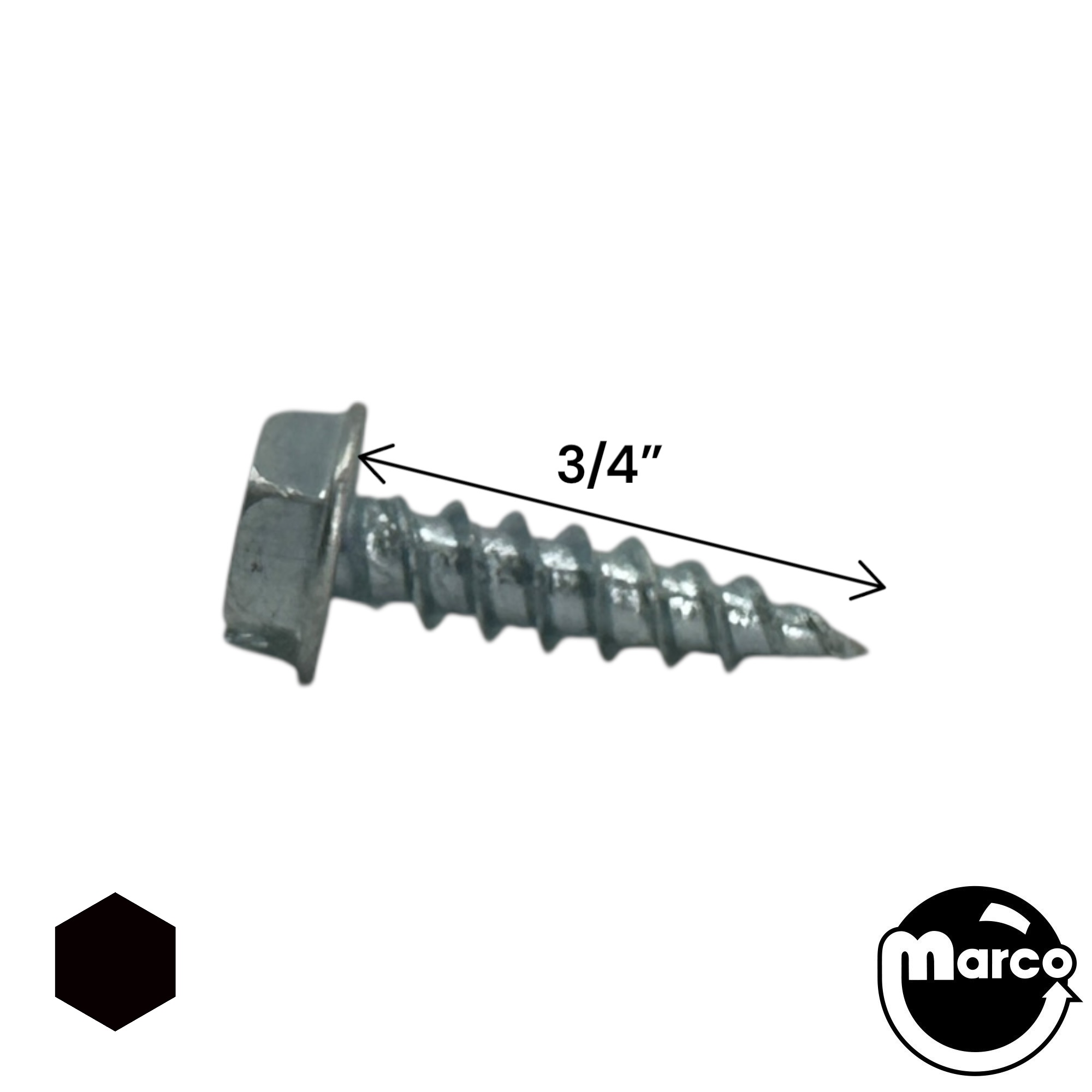 Sheet metal screw No.10 x 3/4 inch sl-hwh-ab zinc