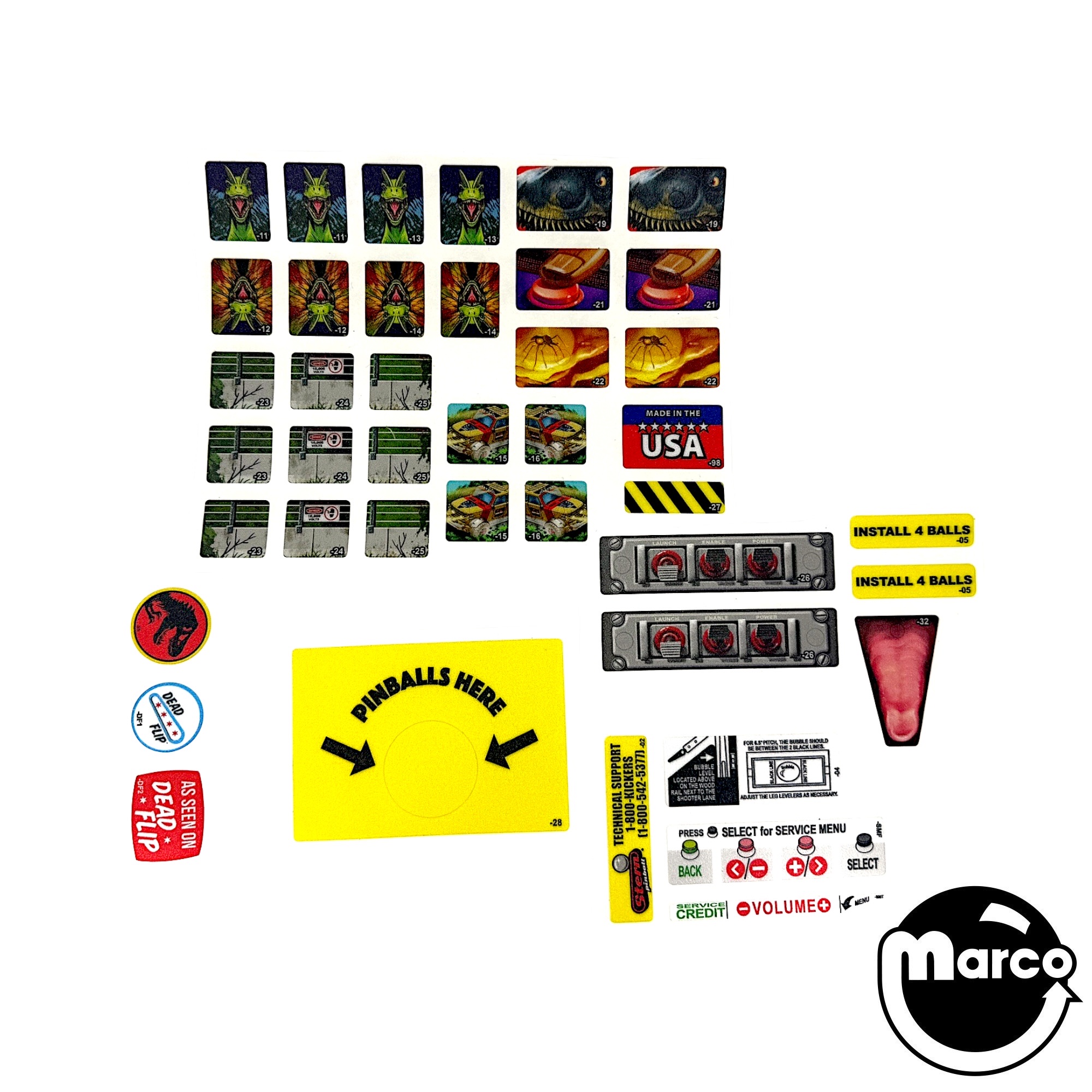 JURASSIC PARK THE PIN™ (STERN) Playfield Decal Set
