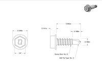 Sheet metal screw #8 x 9/16 inch unslotted