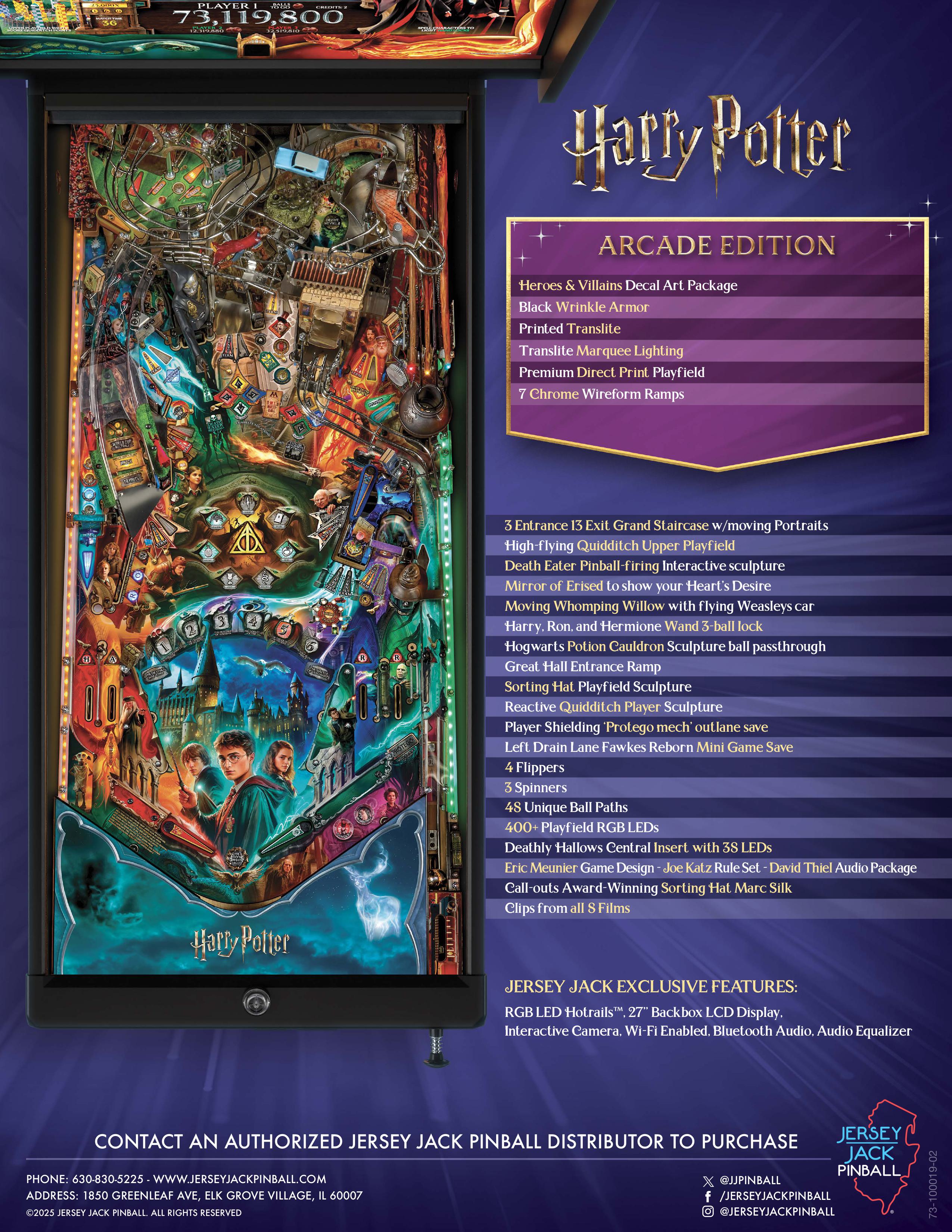 HARRY POTTER ARCADE EDITION (Jersey Jack) Flyer