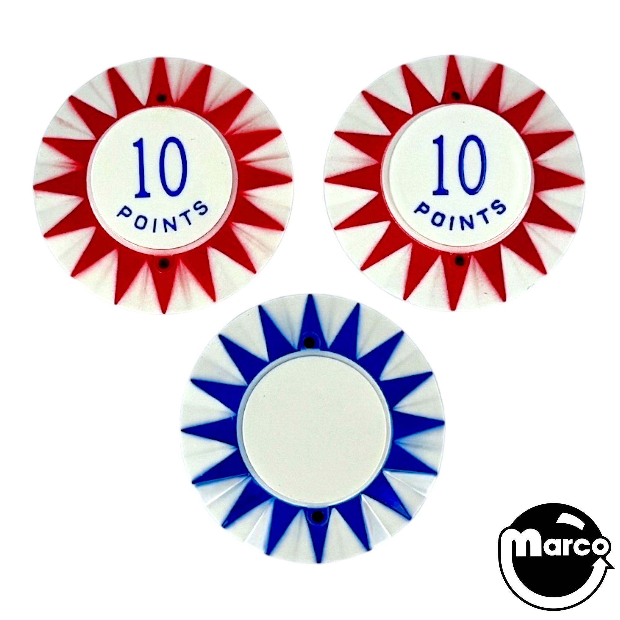 STAGE COACH (Chicago Coin 1968) Pop bumper cap set (3)