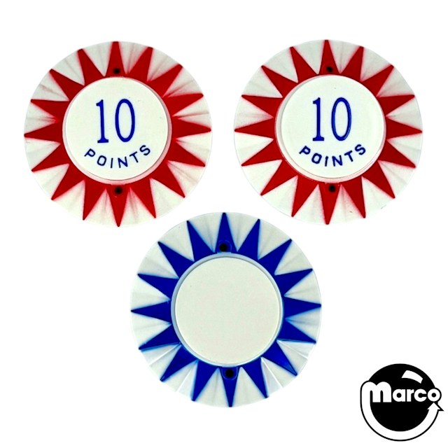 STAGE COACH (Chicago Coin 1968) Pop bumper cap set (3)