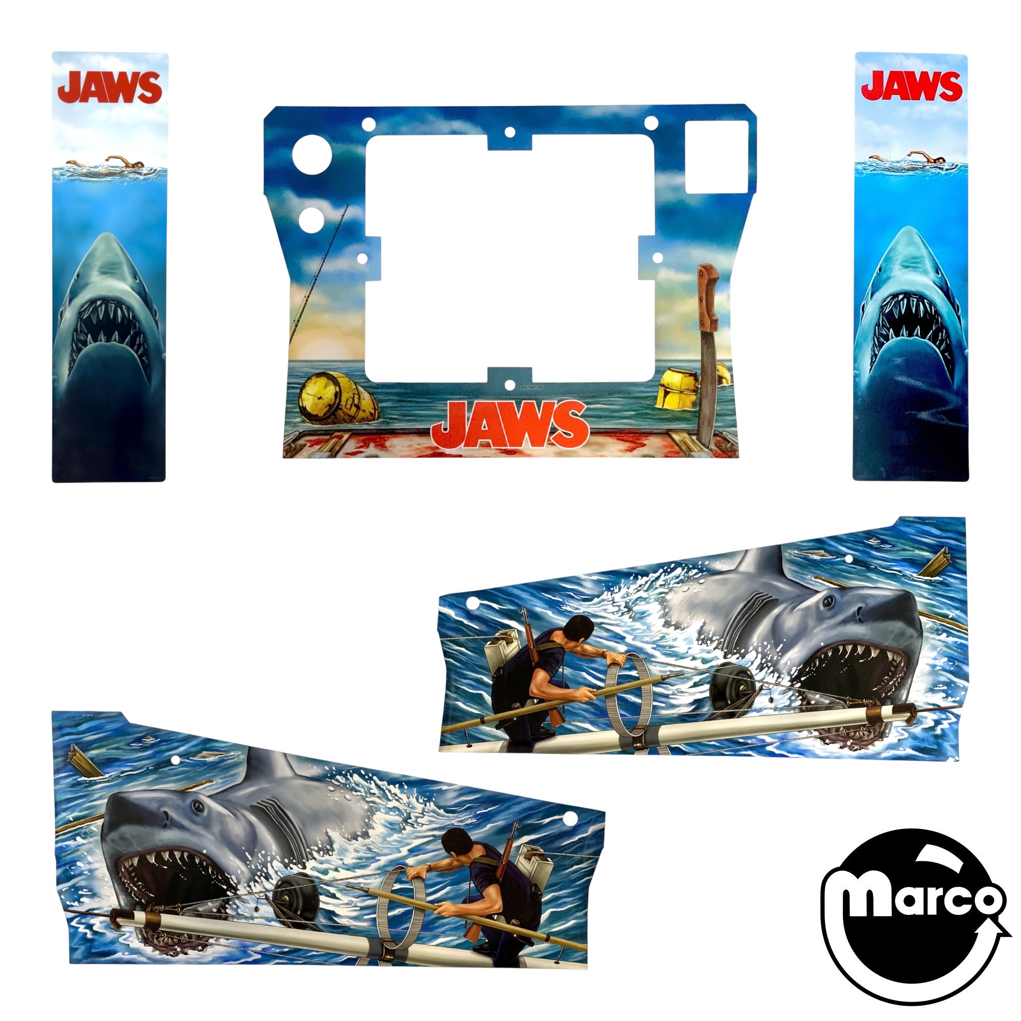 820-76V7-XX - JAWS PRE (Stern) Cabinet Decal Set - Marco