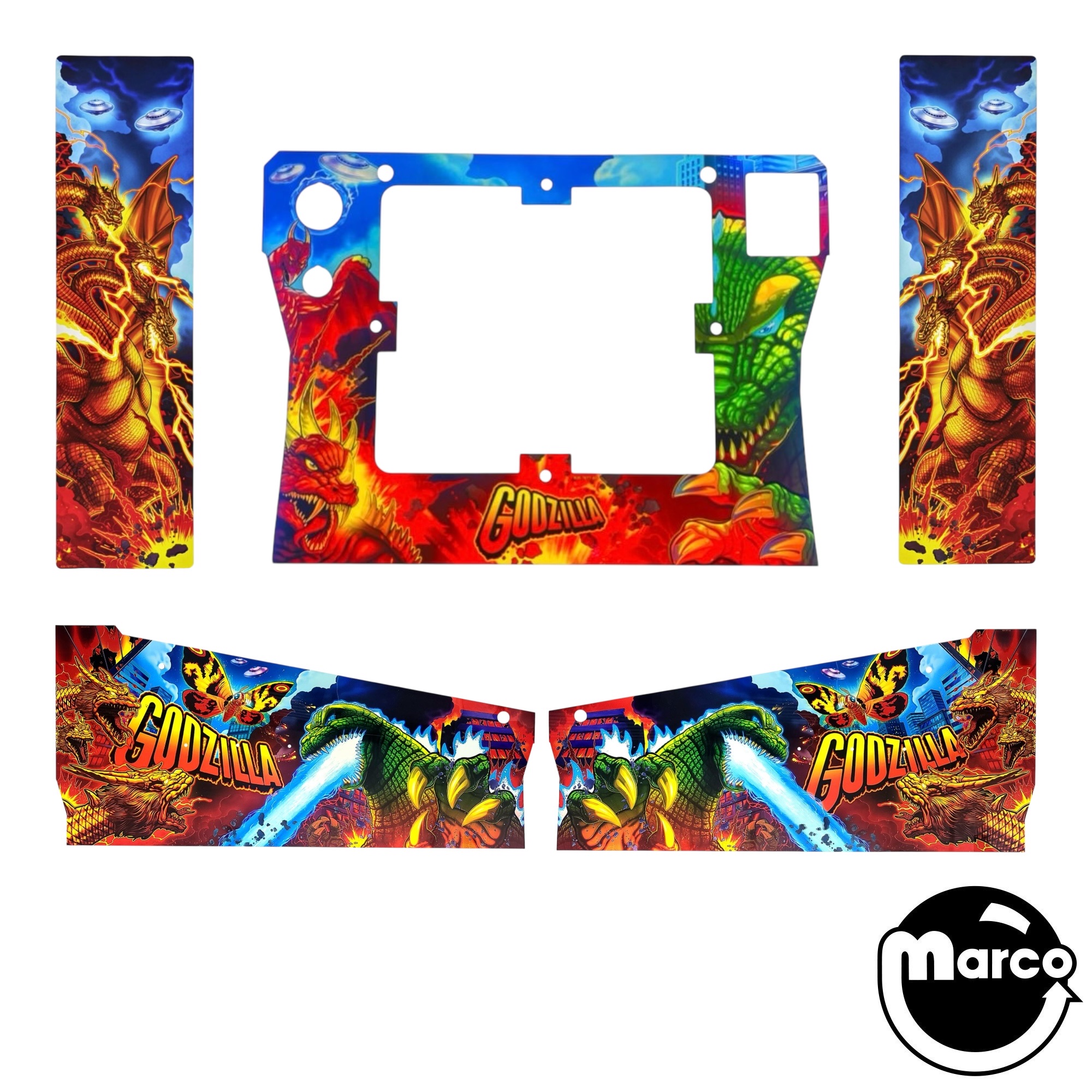 820-76T7-XX - GODZILLA PREMIUM (Stern) Cabinet Decal Set - Marco