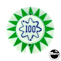 Pop bumper cap sunburst '100' squiggle G/B 16531